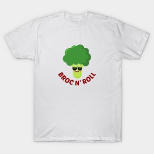 BROC N' ROLL - Cute Broccoli Pun T-Shirt